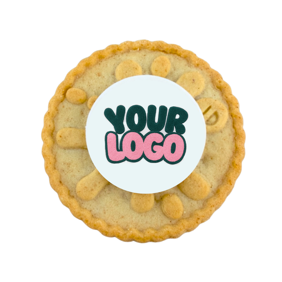 Custom printed Jammie Dodger biscuit with edible icing logo print