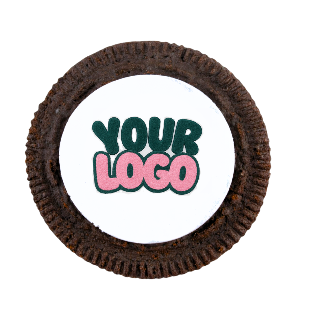 Custom printed Oreo biscuit with edible icing logo print