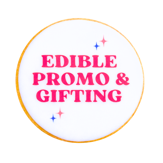 Custom printed sugar cookie with edible icing logo print